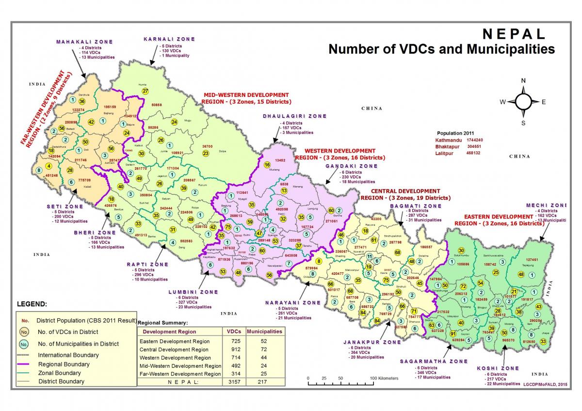 แผนที่ของ gis จากเนปาลงั้นหร