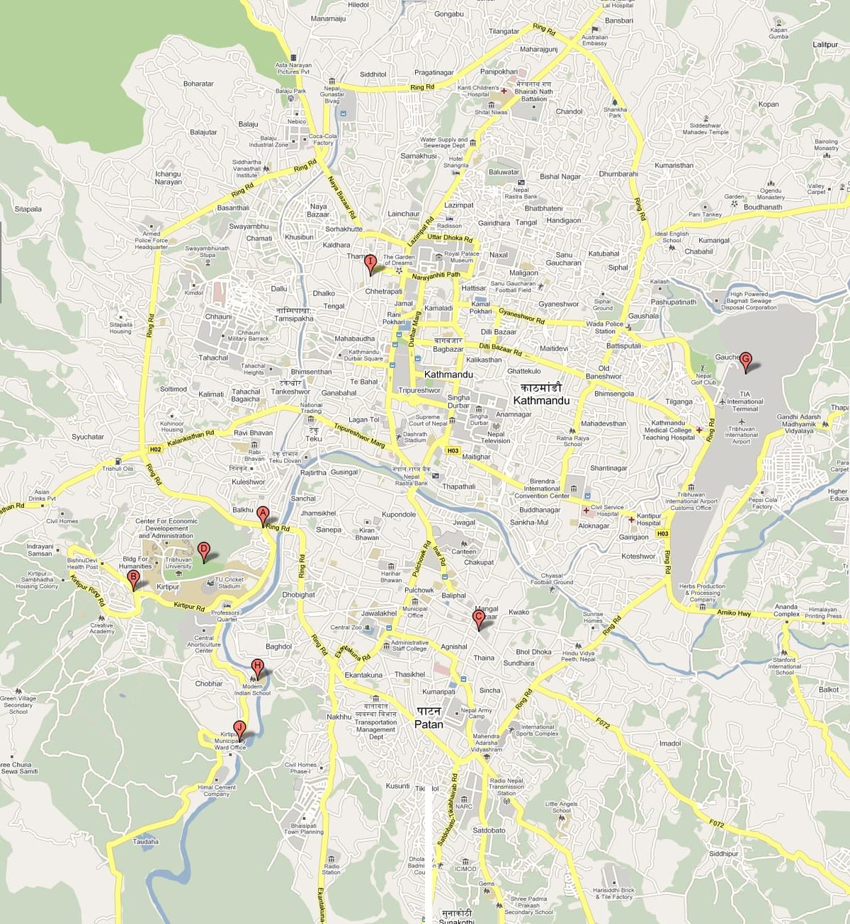 แผนที่ของ ktm จากเนปาลงั้นหร