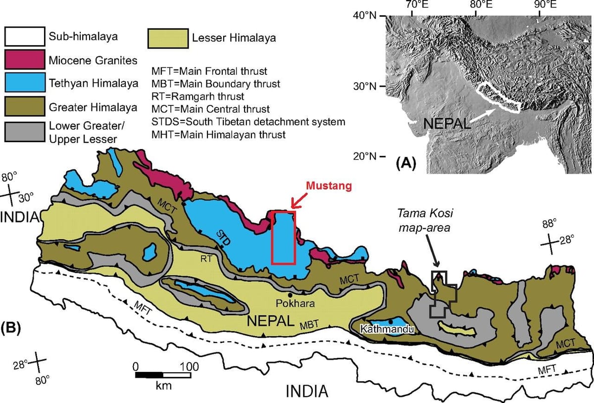 แผนที่ของ geological nepa