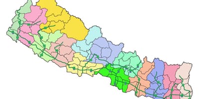 แผนที่ของจากเนปาลงั้นหรอกับผู้พัน highways