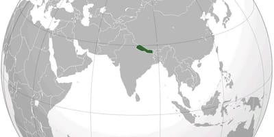 แผนที่ของโลกจากเนปาลงั้นหร