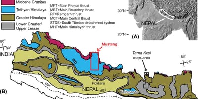 แผนที่ของ geological nepa